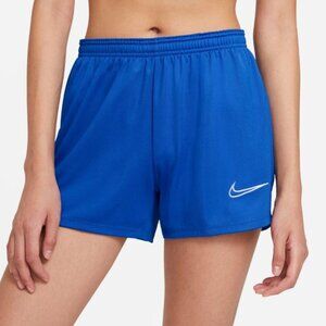 Nike Academy Knit Soccer Shorts Dri-Fit Blue White Swoosh Size Large Gym Running